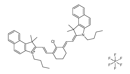 3-丁基-2-(2-[3-[2-(3-丁基-1,1-二甲基-1,3-二氢苯并[e]吲哚-2-亚基)乙亚基]-2-氯-环己烯-1-基]乙烯基)-1,1-二甲基-1H-苯并[e]吲哚鎓六氟磷酸盐结构式