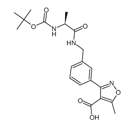 4-Isoxazolecarboxylic acid,3-[3-[[[(2S)-2-[[(1,1-dimethylethoxy)carbonyl]amino]-1-oxopropyl]amino]methyl]phenyl]-5-methyl- Structure