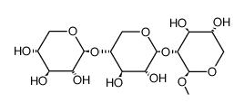 β-D-Xylp-(1->4)-β-D-Xylp-(1->2)-β-D-Xylp-OMe结构式