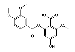 2-(3,4-dimethoxybenzoyl)oxy-4-hydroxy-6-methoxybenzoic acid Structure