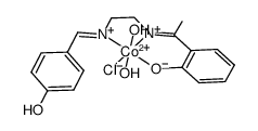 Co((p-hydroxybenzaldehyde)(2-hydroxyacetophenone)ethylenediamine-2H)(H2O)2Cl Structure