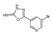 5-(5-bromopyridin-3-yl)-1,3,4-oxadiazol-2-amine structure