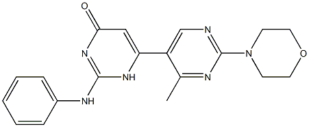 2-anilino-6-(4-methyl-2-morpholin-4-ylpyrimidin-5-yl)-1H-pyrimidin-4-one结构式