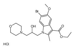 1H-Indole-3-carboxylic acid, 6-bromo-1-(2-hydroxy-3-(4-morpholinyl)pro pyl)-5-methoxy-2-methyl-, ethyl ester, monohydrochloride结构式