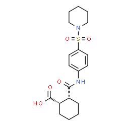 (1R,2S)-2-{[4-(piperidin-1-ylsulfonyl)phenyl]carbamoyl}cyclohexanecarboxylic acid structure