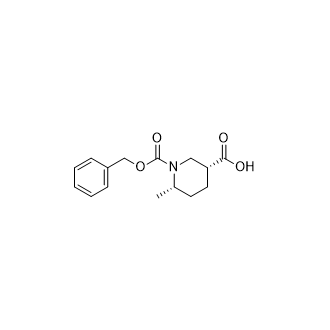 (3R,6S)-1-((苄氧基)羰基)-6-甲基哌啶-3-甲酸结构式