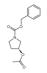 benzyl (3S)-3-acetoxyfluoropyrrolidine-1-carboxylate结构式