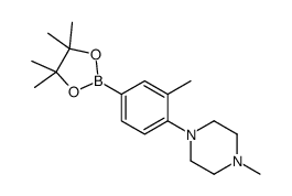 1-methyl-4-[2-methyl-4-(4,4,5,5-tetramethyl-1,3,2-dioxaborolan-2-yl)phenyl]piperazine结构式