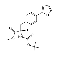 (S)-N-<(1,1-dimethylethoxy)carbonyl>-4-(2-furanyl)phenylalanine methyl ester结构式