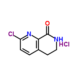 2-Chloro-6,7-dihydro-1,7-naphthyridin-8(5H)-one hydrochloride (1:1)结构式