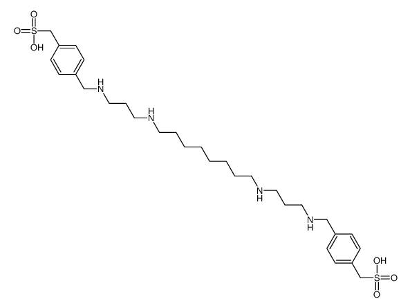 [4-[[3-[8-[3-[[4-(sulfomethyl)phenyl]methylamino]propylamino]octylamino]propylamino]methyl]phenyl]methanesulfonic acid Structure