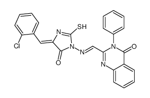 4(3H)-Quinazolinone, 2-(((4-((2-chlorophenyl)methylene)-5-oxo-2-thioxo-1-imidazolidinyl)imino)methyl)-3-phenyl- structure