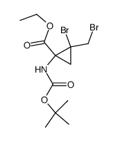 2-Bromo-2-bromomethyl-1-tert-butoxycarbonylamino-cyclopropanecarboxylic acid ethyl ester Structure