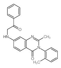 4(3H)-Quinazolinone,2-methyl-3-(2-methylphenyl)-7-[(2-oxo-2-phenylethyl)amino]-结构式