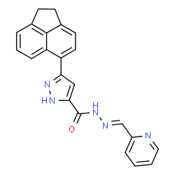 (E)-3-(1,2-dihydroacenaphthylen-5-yl)-N-(pyridin-2-ylmethylene)-1H-pyrazole-5-carbohydrazide structure