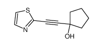 Cyclopentanol, 1-(2-thiazolylethynyl)- (9CI) Structure