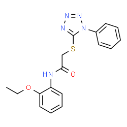 N-(2-ethoxyphenyl)-2-[(1-phenyl-1H-tetrazol-5-yl)sulfanyl]acetamide structure