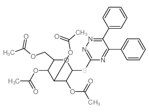 D-Glucopyranoside,5,6-diphenyl-1,2,4-triazin-3-yl 1-thio-, 2,3,4,6-tetraacetate结构式