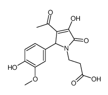 3-[3-acetyl-4-hydroxy-2-(4-hydroxy-3-methoxyphenyl)-5-oxo-2H-pyrrol-1-yl]propanoic acid结构式