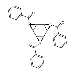 3,6,9-Tribenzoyl-(1α,2α,4α,5α,7α,8α)-3,6,9-triazatetracyclo[6.1.0.02,4.05,7]nonan Structure