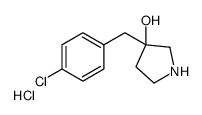 3-[(4-chlorophenyl)methyl]pyrrolidin-3-ol,hydrochloride结构式