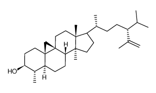 4α,14α,28-Trimethyl-9β,19-cyclo-5α-stigmast-25-en-3β-ol结构式