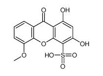 1,3-dihydroxy-5-methoxy-9-oxoxanthene-4-sulfonic acid结构式