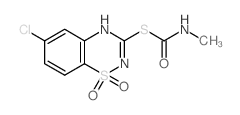 Carbamothioic acid, methyl-, S-(6-chloro-1,1-dioxido-4H-1,2,4-benzothiadiazin-3-yl) ester结构式