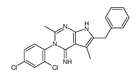 6-Benzyl-3-(2,4-dichlorophenyl)-3,7-dihydro-2,5-dimethyl-4H-pyrrolo<2,3-d>pyrimidin-4-imine Structure