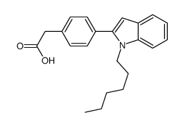 2-[4-(1-hexylindol-2-yl)phenyl]acetic acid Structure