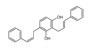 2,4-bis(3-phenylprop-2-enyl)benzene-1,3-diol结构式