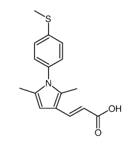 2-Propenoic acid, 3-[2,5-dimethyl-1-[4-(methylthio)phenyl]-1H-pyrrol-3-yl]结构式