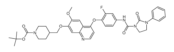 tert-butyl 4-((4-(2-fluoro-4-(2-oxo-3-phenylimidazolidine-1-carboxamido)phenoxy)-6-methoxyquinolin-7-yloxy)methyl)piperidine-1-carboxylate Structure