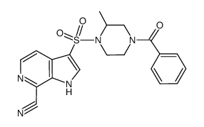 3-(4-benzoyl-2-methylpiperazin-1-sulfonyl)-1H-pyrrolo[2,3-c]pyridine-7-carbonitrile结构式