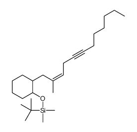 tert-butyl-dimethyl-[(1S,2R)-2-[(E)-2-methyldodec-2-en-5-ynyl]cyclohexyl]oxysilane Structure