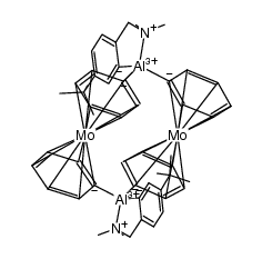 [(5-tBu-2-(Me2NCH2)C6H3)Al(η6-C6H5)2Mo]2结构式