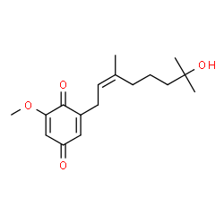 2-[(Z)-7-Hydroxy-3,7-dimethyl-2-octenyl]-6-methoxy-2,5-cyclohexadiene-1,4-dione Structure