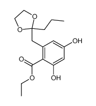 ethyl 2,4-dihydroxy-6-[(2'-propyl-1',3'-dioxolan-2'-yl)methyl]benzoate结构式