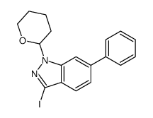 3-Iodo-6-phenyl-1-(tetrahydro-2H-pyran-2-yl)-1H-indazole Structure