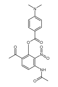 3-acetamido-6-acetyl-2-nitrophenyl 4-(dimethylamino)benzoate Structure