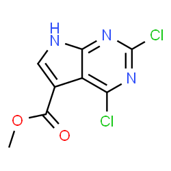 Methyl 2,4-dichloro-7H-pyrrolo[2,3-d]pyrimidine-5-carboxylate Structure