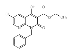 ETHYL 1-BENZYL-6-CHLORO-4-HYDROXY-2-OXO-1,2-DIHYDRO-1,8-NAPHTHYRIDINE-3-CARBOXYLATE结构式