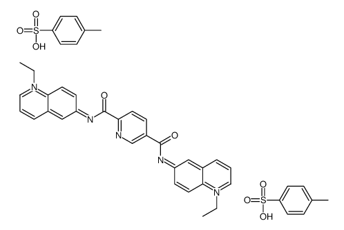 2-N,5-N-bis(1-ethylquinolin-1-ium-6-yl)pyridine-2,5-dicarboxamide,4-methylbenzenesulfonate结构式