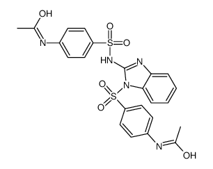 N-[4-[[1-(4-acetamidophenyl)sulfonylbenzimidazol-2-yl]sulfamoyl]phenyl]acetamide Structure