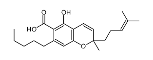 5-hydroxy-2-methyl-2-(4-methylpent-3-enyl)-7-pentylchromene-6-carboxylic acid Structure