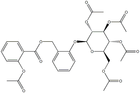 2-[[2-(Acetoxy)benzoyloxy]methyl]phenyl 2-O,3-O,4-O,6-O-tetraacetyl-β-D-glucopyranoside structure