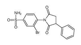 3-bromo-4-(2,5-dioxo-3-phenyl-pyrrolidin-1-yl)benzenesulfonamide结构式