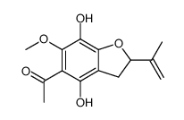 (+)-5-Acetyl-6-methoxy-2-(1-methylvinyl)-2,3-dihydrobenzofuran-4,7-diol结构式