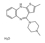 2-methyl-4-(4-methyl-1-piperazinyl)-10H-thieno[2,3-b][1,5]benzodiazepine monohydrate结构式