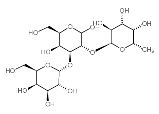 α-D-Gal-(1→3)-(α-L-Fuc-[1→2])-D-Gal结构式